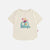 T-shirt à manches courtes crème avec illustration en jersey, bébé || Cream short sleeves t-shirt with illustration in jersey, baby